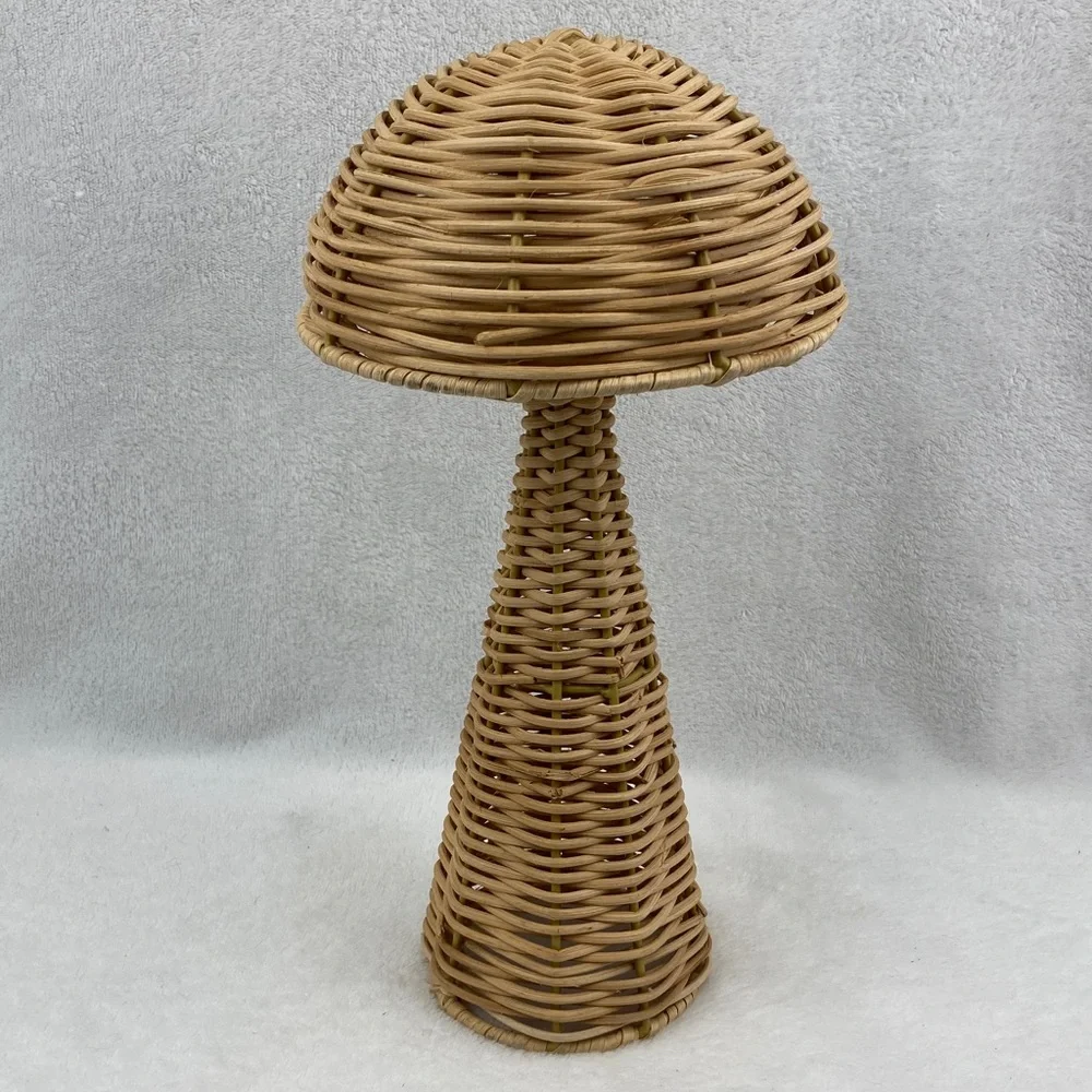 Woven Rattan Mushroom Decor 13.5”